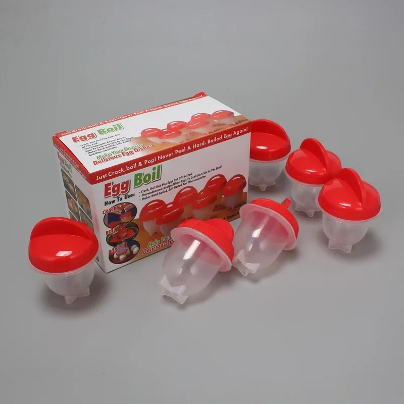 6pcs/set Egg Cooker Flexible Silicone Kitchen Boiled Pack Egg Poachers Separator Steamer Mold Cup Cooking Gadgets Tool egg cooker
