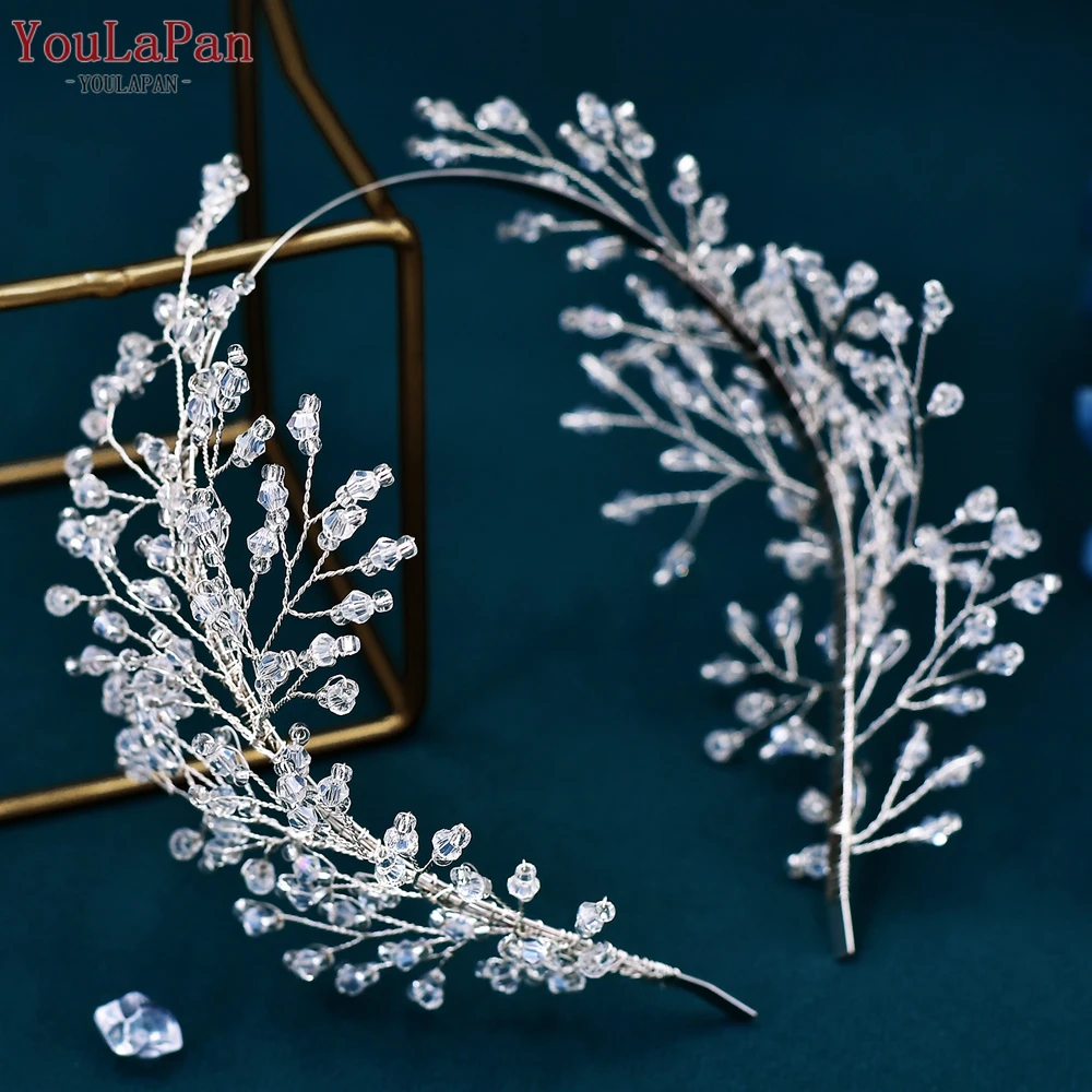 

YouLaPan Wedding Hair Ornaments Bridal Crystal Hair Hoop Bridesmaid Headband Women Handmade Headwear Banquet Party Jewelry HP595