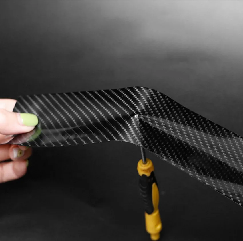 3/5m Rolls Carbon Fiber Car Sticker Anto Door Trunk Protective Strip Auto Door Threshold Anti Scratch Tape Waterproof Decal car stickers carbon fiber sticker carbon fiber car stickers