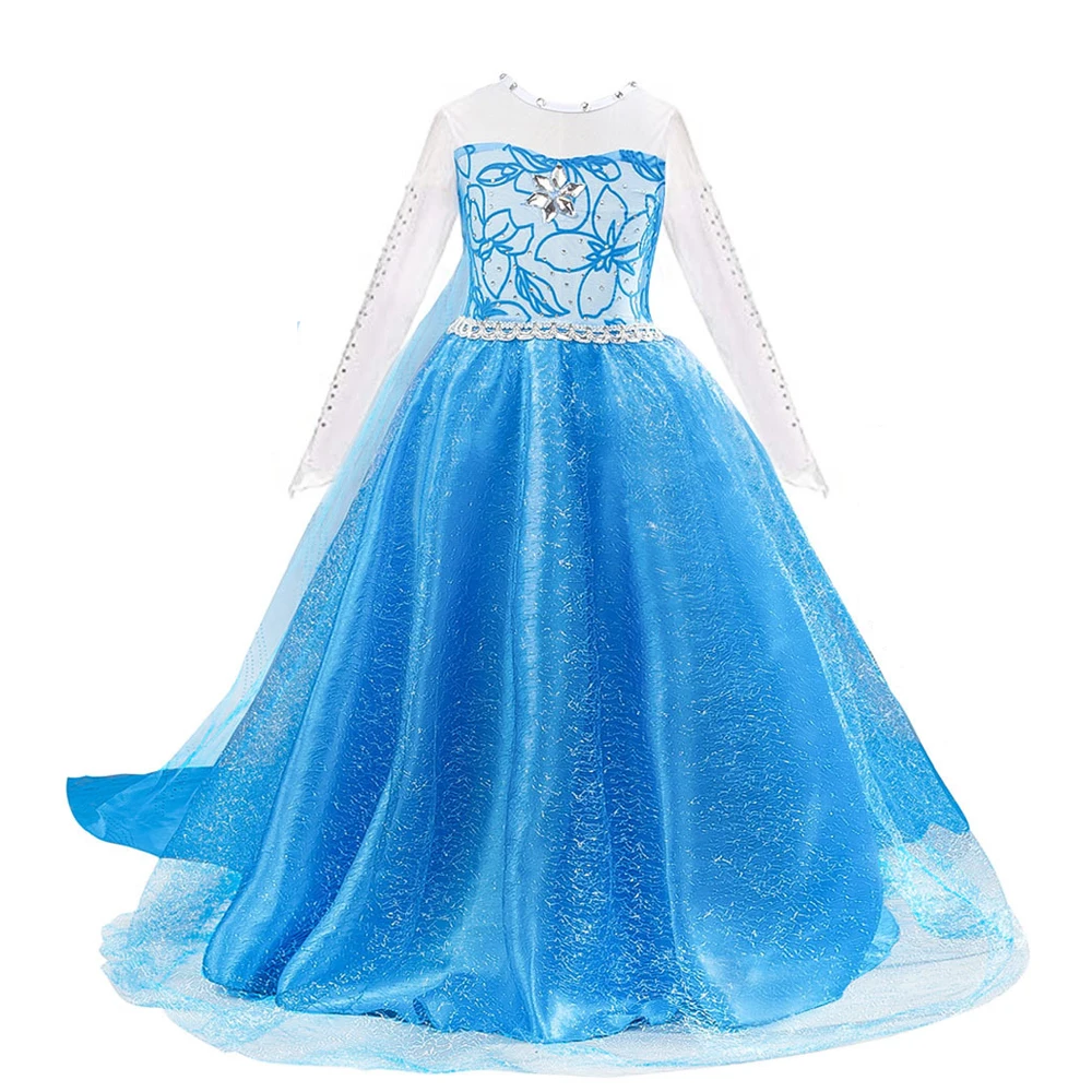 thumbnail image 1 of Disney disfraz de Frozen para niña, Reina de la nieve, vestido de princesa Elsa, Anna, melocotón, Cenicienta, Cosplay, Carnaval, vestidos de fiesta de cumpleaños, Rapunzel, 1 of 5