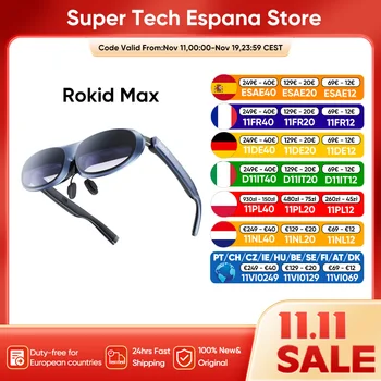 Nuovi occhiali Rokid Max Smart AR 3D Micro OLED 215" Schermo massimo 50 °   Visualizzazione FoV per telefoni Schermo proiettato per PC All-in-One navidad