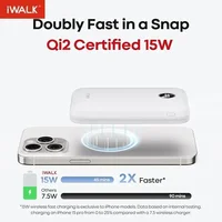 iWALK Magnetic Portable Charger with Ring: 50000 mAh Wireless Slim Stand Power Bank PD 20w Fast Charging with Led Display Stand 1