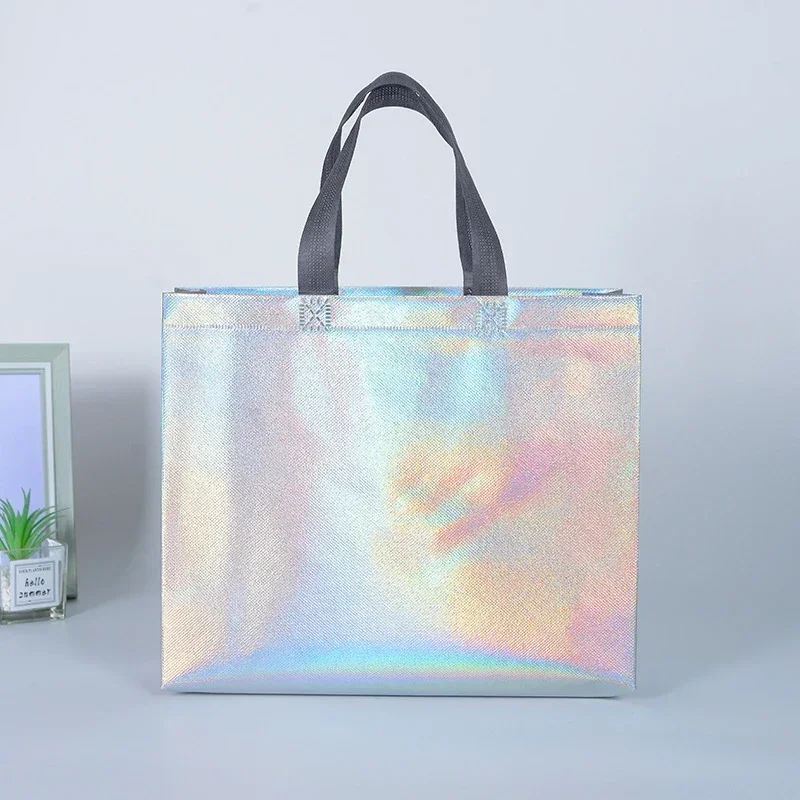 10/20 Stück Vlies-Einkaufstasche, wiederverwendbar, Einkaufs-Geschenktasche für Damen, Kleidung, Mode, Geschäft, umweltfreundliche Handtasche, Tragetasche – Detail 2