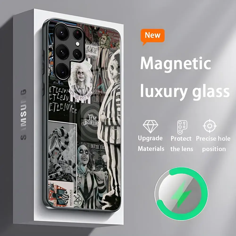 thumbnail image 1 of B-Beetlejuice 2 Phone Case For Samsung S 25 S24 S23 S22 S21 S20 Plus Ultra Note20 Glass Magnetic Phone Case, 1 of 5