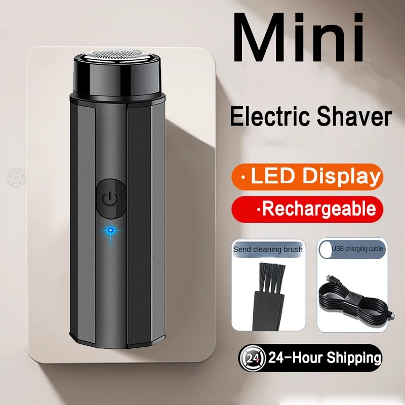 

Electric Shaver Led Display Men's Electric Shaver USB Rechargeable Epilator Portable Beard Knife Waterproof Mini Men's Trimmer