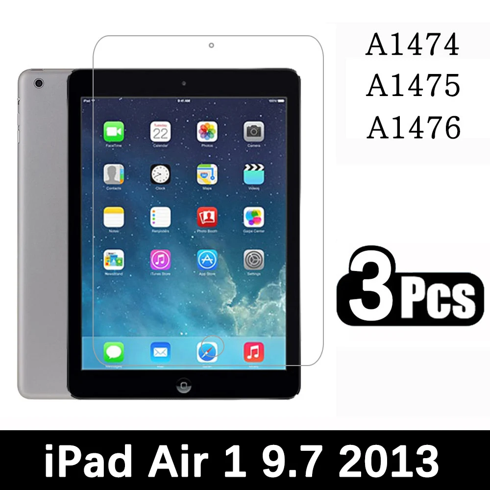 

(3 упаковки) Закаленное стекло для Apple iPad Air 1 9,7 2013 A1474 A1475 A1476, полный охват, фотопленка