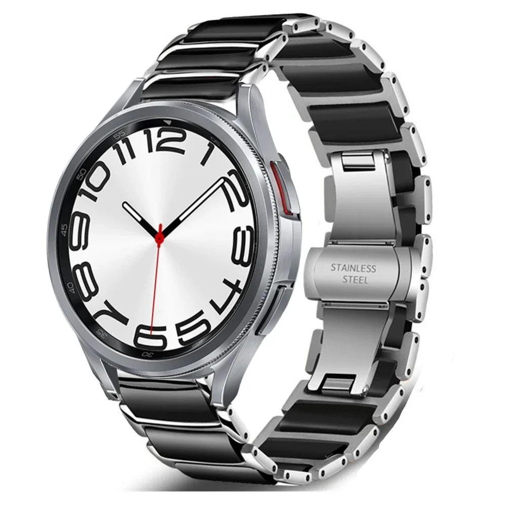 20mm Ceramic+Metal Strap for Samsung Galaxy Watch 4 6 Classic 47mm 46mm Luxury Bracelet Band for Watch 6 5 4 40mm 44mm Correa