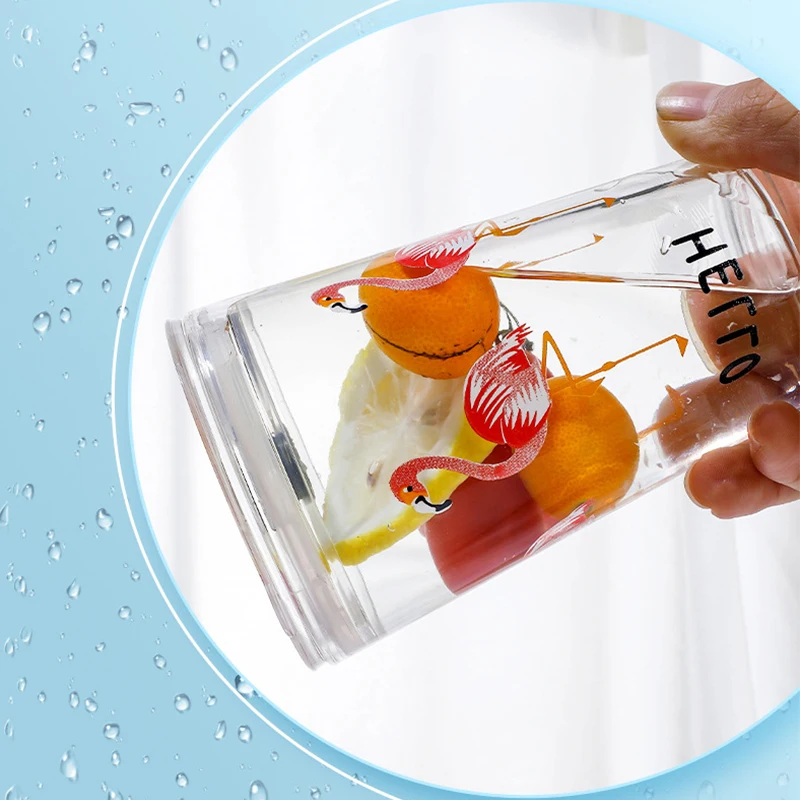 Graffiti Straw Glass Water Cup, Milk Tea Cup, Cute Cartoon, Cola Juice Popular Glass, High Temperature Resistance