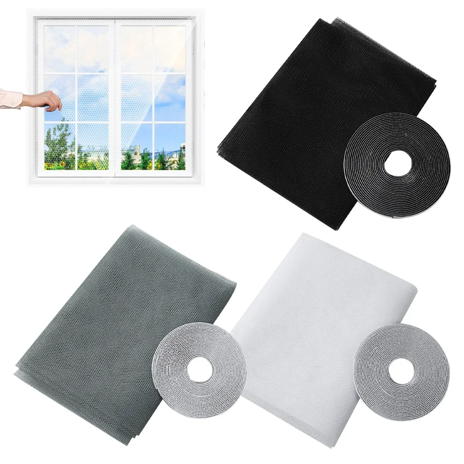 Mosquito Net Window Screen Mesh Adhesive Insect Net Curtains for Kitchen Windows Home Protector mosquito net