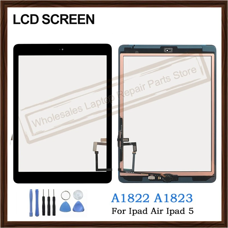 A+++ Lcd Dispaly For Ipad Air Ipad 5 A1822 A1823 Lcd Touch Screen Digitizer  Front Glass Panel With Home Button Replacement - Tablet Lcds & Panels -  AliExpress