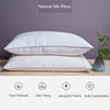 Mulberry Silk Pillows For Sleeping 48*74cm Natural Silk Filling Jacquard Anti Mite Soft Health Care Bedding Hotel Neck Pillows 2