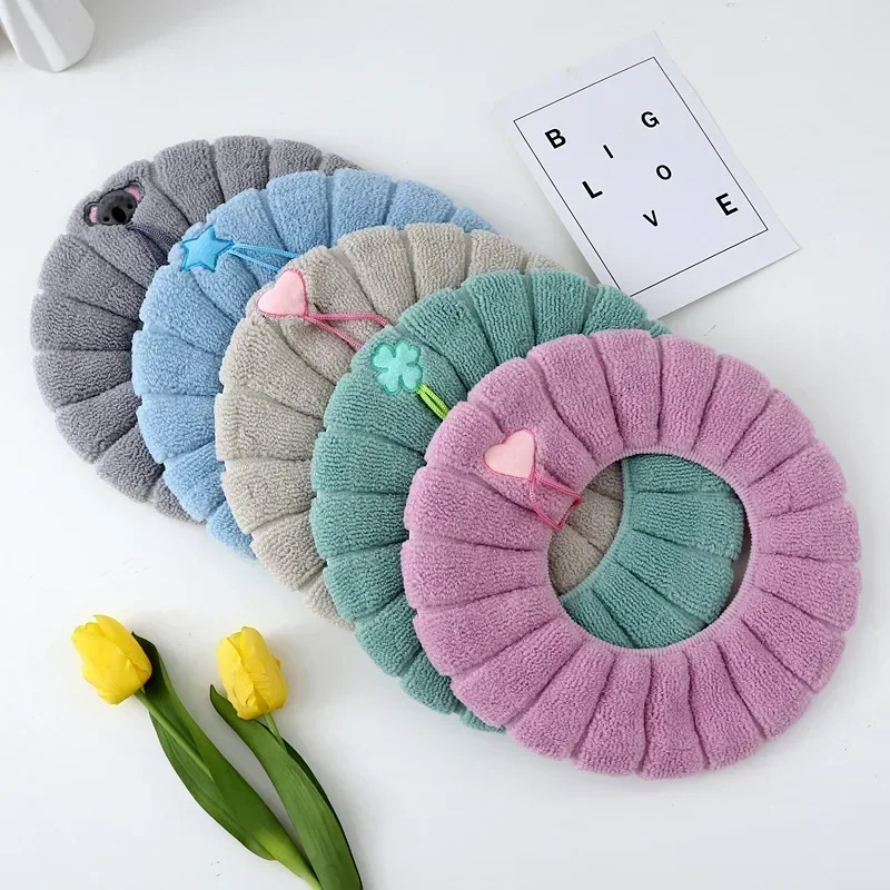 Knitted Toilet Mat Washable Antifreeze Toilet Cover Thickened Knitted O Type Universal Seat Toilets Pad Cushion 1PC toilet seat cover toilet mat toilet seat cushion