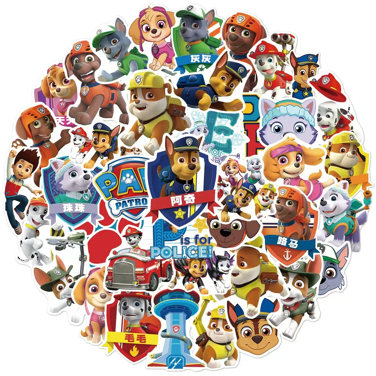 

10/30/50PCS Cool PAW Patrol Stickers PVC Decal Decoration Phone Skateboard Luggage Fridge Cute Graffiti Sticker Toy Gift for Kid