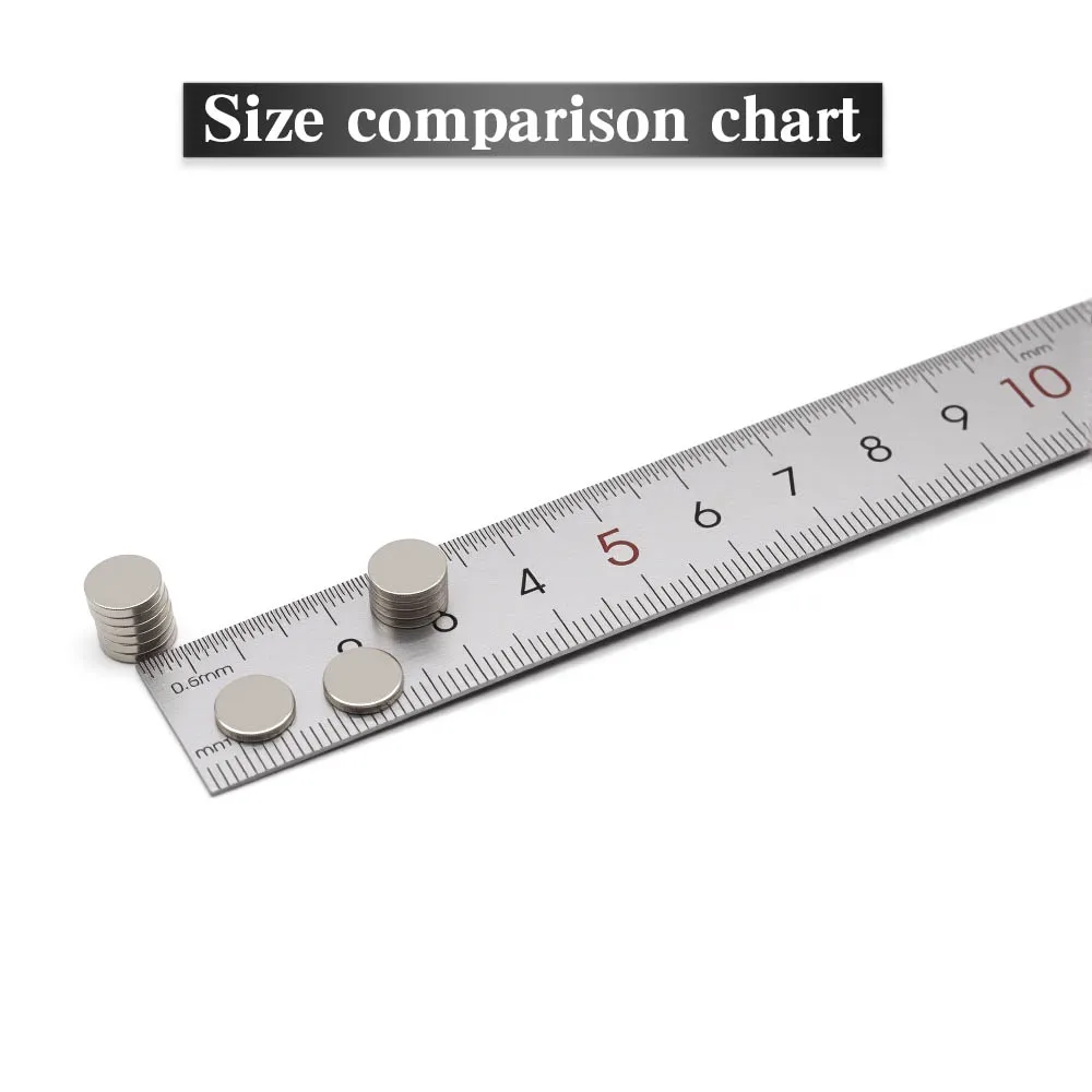 8 x 1,5 mm superstarker runder Magnet Neodym-Magnet NdfeB N35, starker Permanentmagnet imanes Kühlschrankmagnet – Detail 3