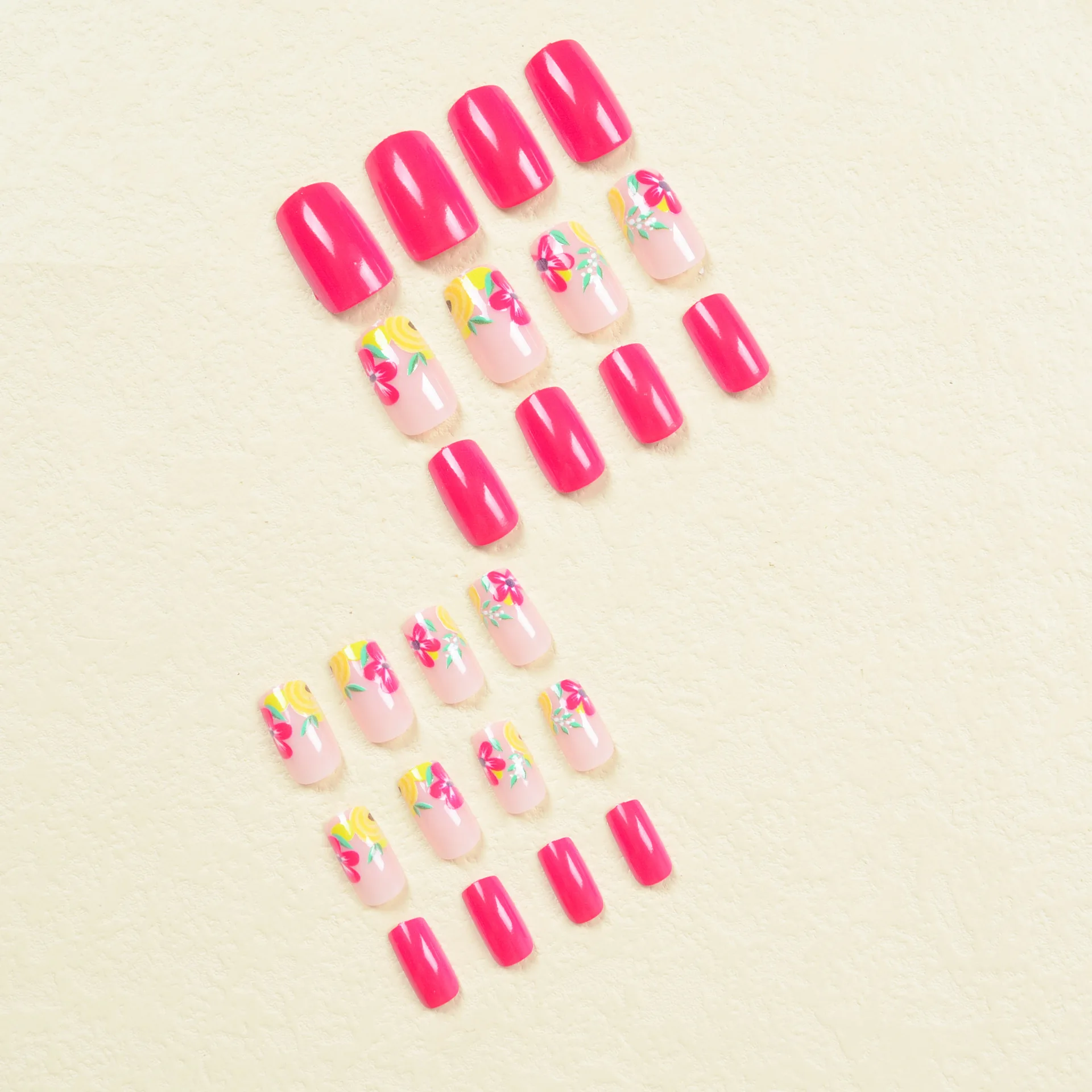 24 teile/satz lange mittelkurze künstliche Nägel für Frauen Mädchen niedlichen Bogen Blumen Dekoration Französisch Tipps Faux Ongles drücken auf falschen Nagel – Detail 39