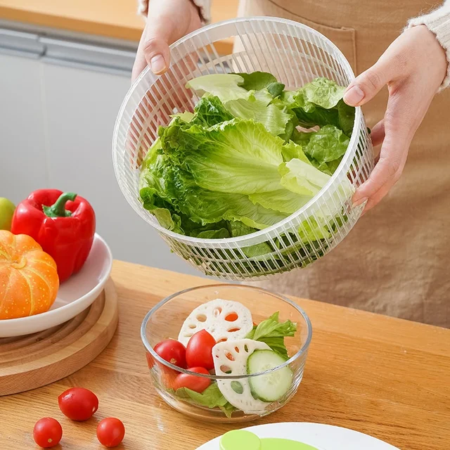 Multifunctional Household Manual Vegetable Dehydrator - Salad Spinner with Fruit, Lettuce Drain Basket | Home Kitchen Gadgets 2