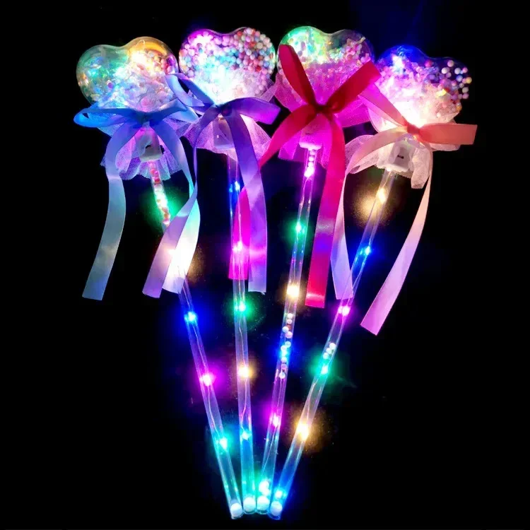 Fairy Stick Wave Ball Magic Stick Sparkling Ball Push Small Gift Children's Glow Toy Party Supplies Favors 10PCS, wand toy, magic stick toy, luminous ball toy, crystal ball toy