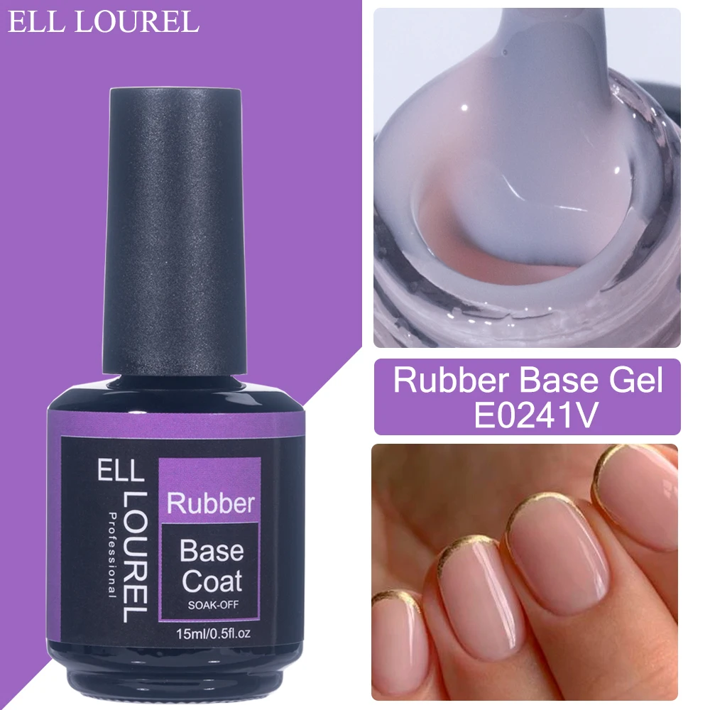 

ELL LOUREL Soft Pink Gel Nail Polish Rubber Base Gel 15ML Jelly Camouflage Color Varnish Semi Permanent UV/LED Manicure Lacquer
