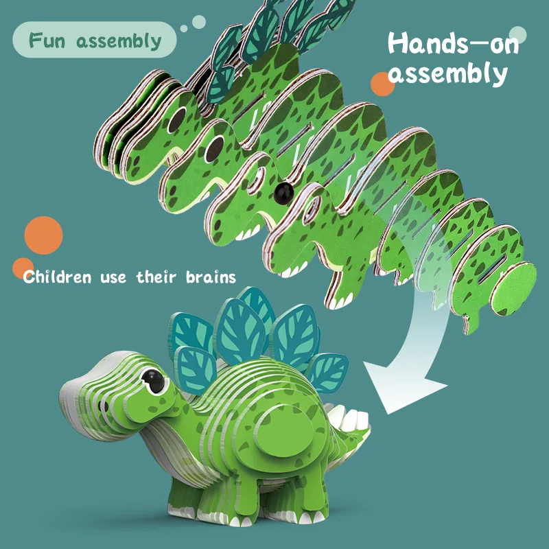 Paper Dinosaur 3D Puzzle Toys Jurassic Dino World Tyrannosaurus  Velociraptor Children Intelligence Assembling Brain Game Toys - AliExpress