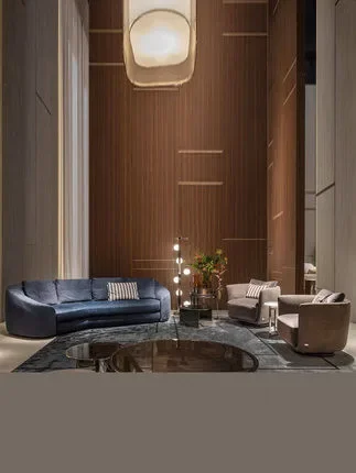 Italian luxury living room arc sofa multi seat settee arc commercial reception