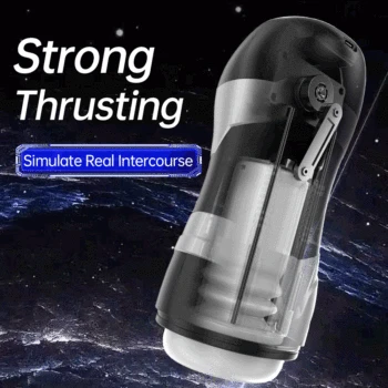 Automatic Thrusting & Vibrating Male Masturbators Cup with 12 Modes Hands-Free Stroker 3D Realistic Vagina Sex Toys