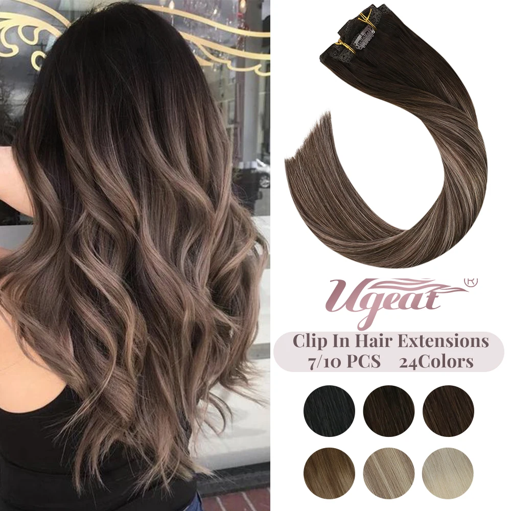 ugeat-clip-in-hair-extensions-human-hair-balayage-color-full-head-clip-in-hair-extensions-100g-7-10pcs-100-real-hair-for-women