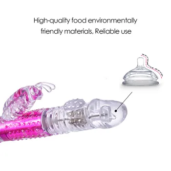 Rotation 6 Speed Rabbit Vibrators Realistic Dildo Clitoris stimulator Erotic sex toys G Spot Vibrators Adult sex toys for Women 5