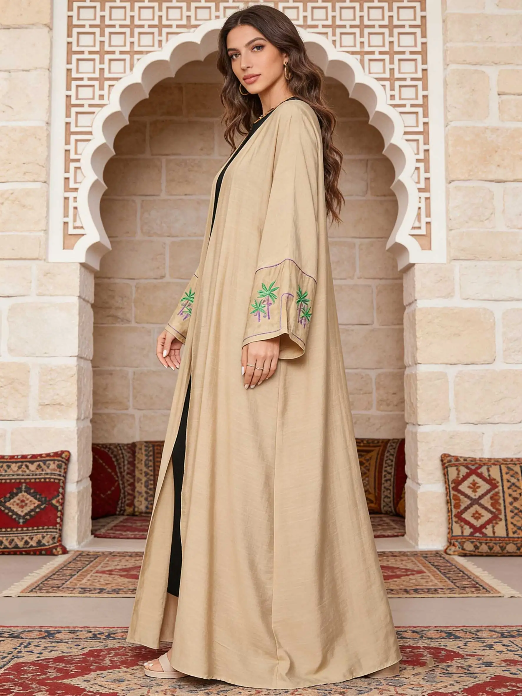 2026 حفلة سهرة رداء سترة عباية فستان طويل التطريز المرأة المسلمة المغربية قفطان جلابية الإسلام دبي خريف شتاء 2023