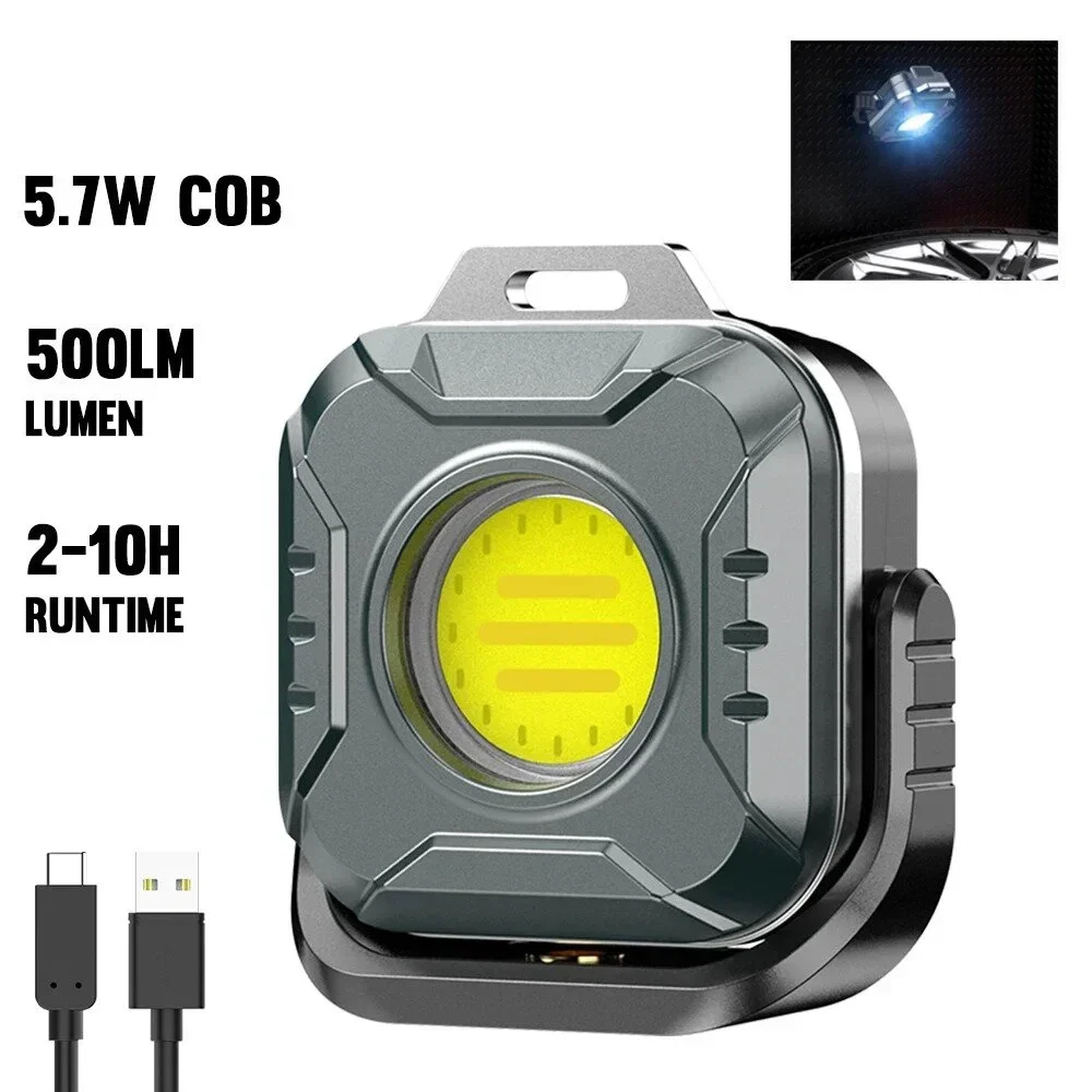 Outdoor Camping Torch Mini LED Working Light Multifunctional Rechargeable Portable COB Flashlight