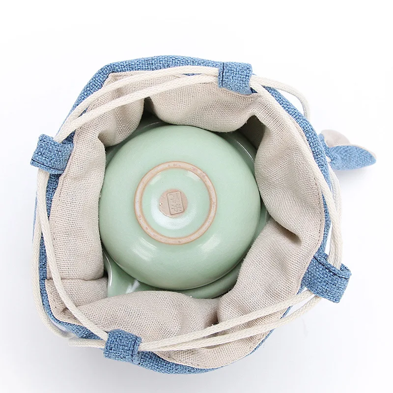 Cotton And Linen Teaware Storage Bag Simple Teapot Bag Portable Travel Tea Set Storage Household Tea Set Accessories LC655 tea storage bags