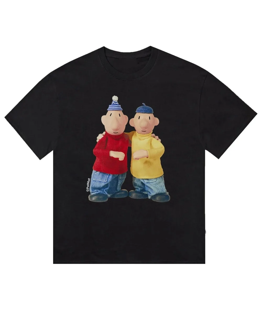 Lustiges T-Shirt mit Cartoon-Charakter-Print, Modischer Trend, Kurzarm, Rundhalsausschnitt, Lässige Streetwear, Lebhaftes Geometrisches Design – Detail 8