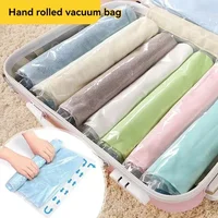 Portable and Efficient Air Vacuum Bag Set - 4pcs Compression Bags for Clothes and Travel Gear, Easy to Use, No Air Pump Required 1