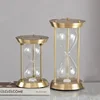 Glass Empty Hourglass Bottle Silver Container Three Pillars Sandglass Metal Timekeeper European Home Decoration Sand Clock Timer 1