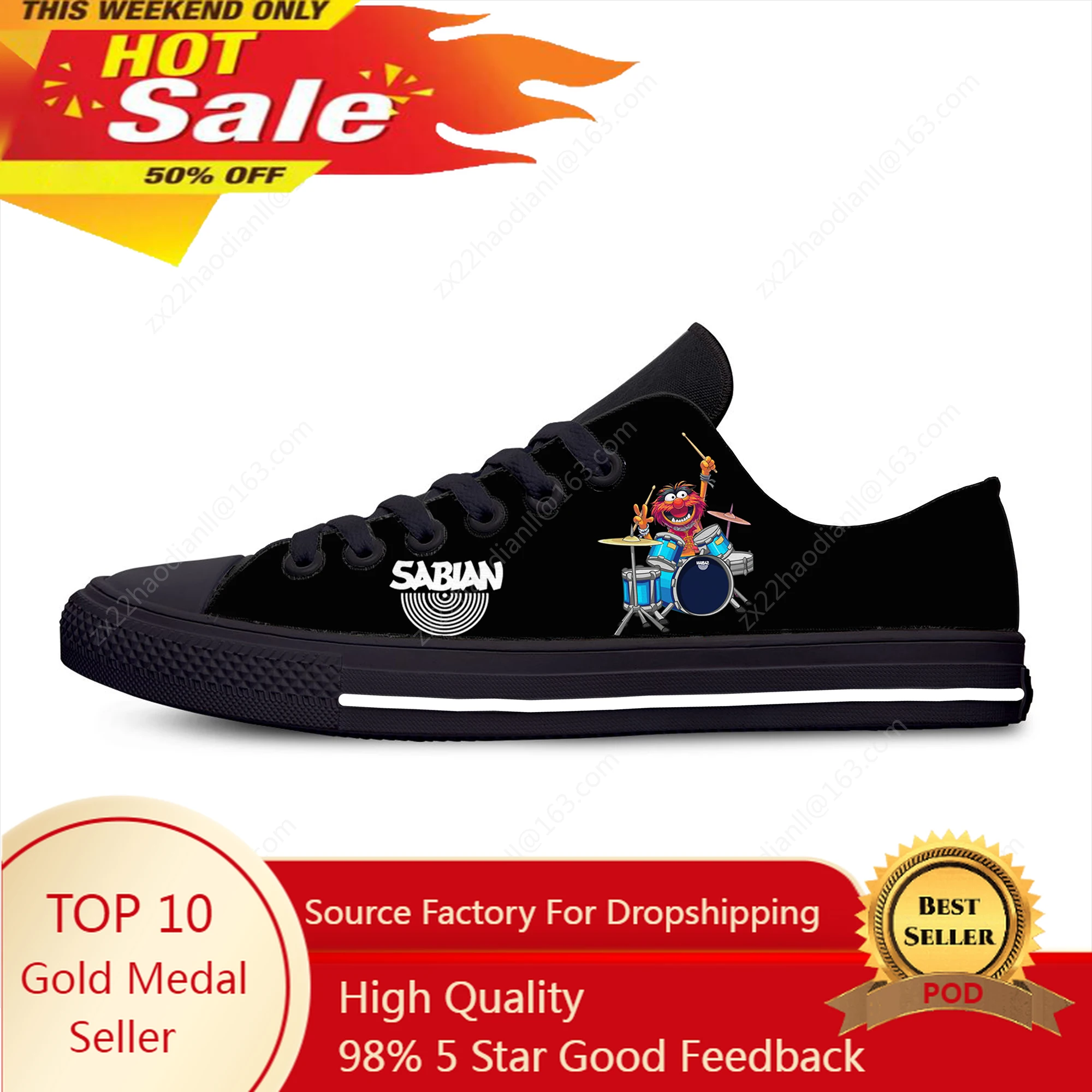 Animal Low Top Sneakers Mens Womens Teenager Casual Shoes The Muppet Show Canvas Running Shoes 3D Print  Lightweight shoe