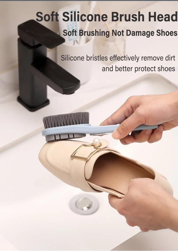 3pcs Household Multifunctional Cleaning Brush Set For Shoes And Laundry  With 3-side Soft Bristles, No Damage To Shoes