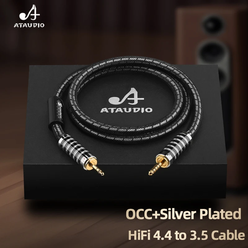 Premium ATAUDIO HiFi Silver Audio Cable - High-Fidelity Sound Transfer for Balanced Audio Devices