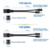 1 Male To 2 Female 2 Ways POE Cable Passive Power Over Ethernet Adapter Cable RJ45 Injector Power Supply Module for IP Camea 6
