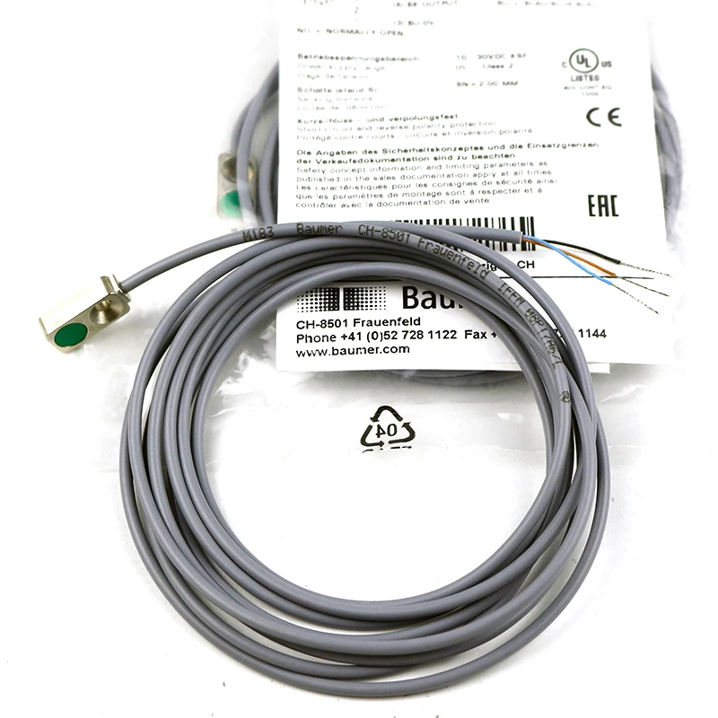 

Baumer IFFM 08P17A6/L inductive proximity sensor shielded installation rated induction distance of 2mm Brand new and original