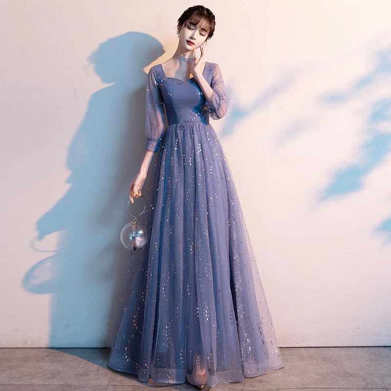 DongCMY Long Plus Size Tulle Prom Dress Robes Evening Party Robes Soirees Elegant Party Dresses for Women
