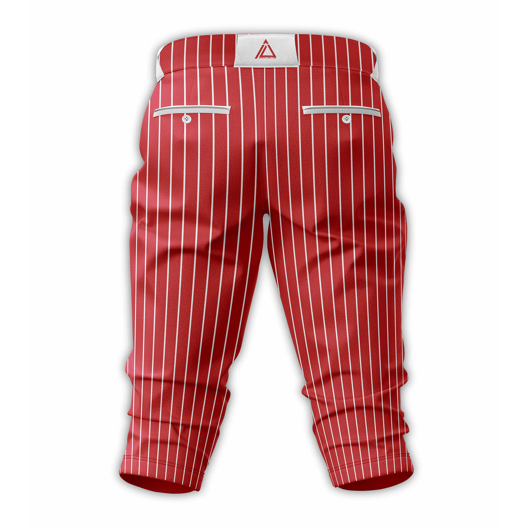 Professional Twill Baseball Middle Pants with Zipper Fly for Adults-Slim-fit Cropped Softball Trousers