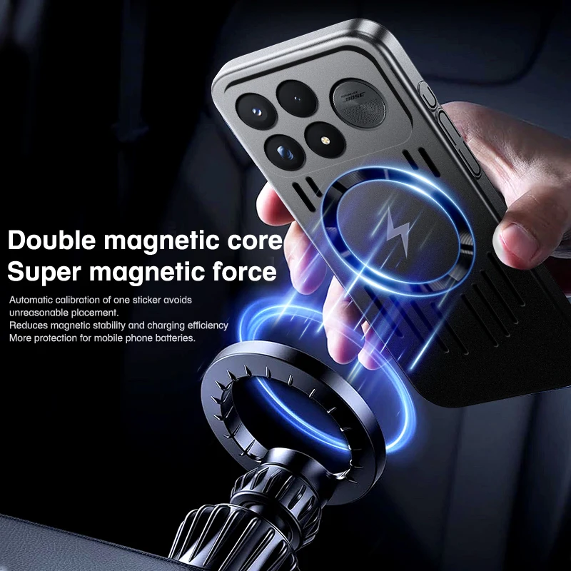Magnetic Heat Dissipation Shockproof Bumper Case with Hollow-Out Ventilation