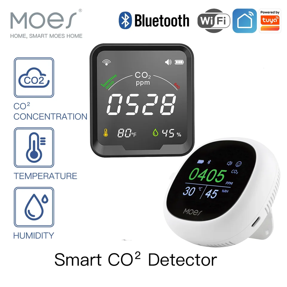 Mcbazel 3 in 1 Air Quality Monitor, CO2 Detector, Temperature Humidity