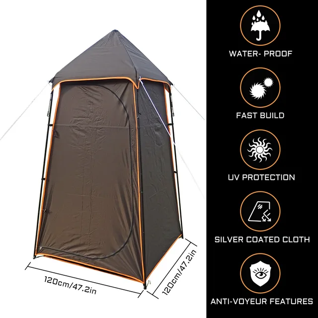 Heavy Duty Shower Tent Outdoor Camping Portable Toilet Tent Privacy Changing Room for Seaside Beach Travel Removable Bathroom 2