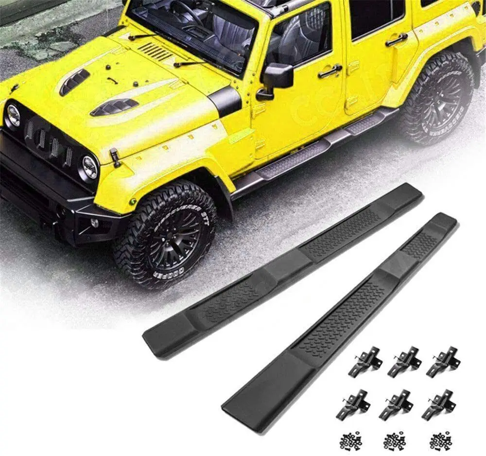 

Pair Side Step Fits 2007-2017 Jeep Wrangler JK 4 Door 4D Running Board Nerf Bar