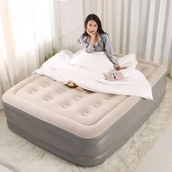Cama inflable doble para el hogar, colchón de aire individual grueso, portátil, para exteriores, Simple