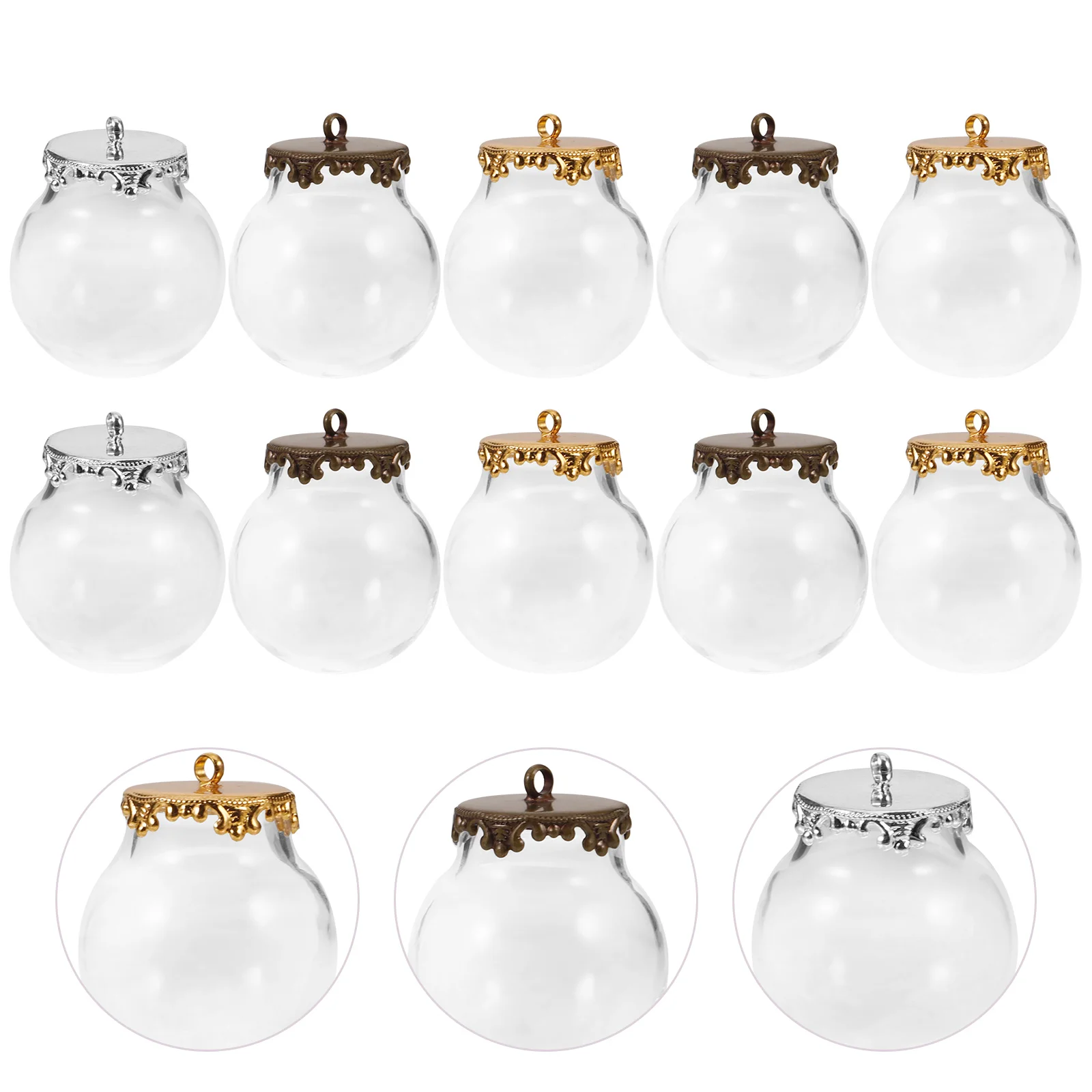 

10 Pcs Crystal Glass Bottle Mini Jars Bottles Storage with Lid Cap Small Containers Cute Little