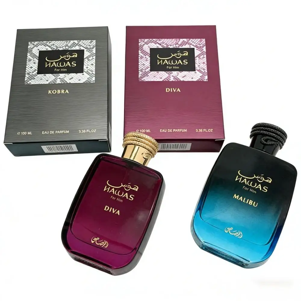 Rasasi Hawas Malibu Dubai Arabisches Parfüm Unisex Lang anhaltender Duft Luxuriöser orientalischer holzig-blumiger Duft_voghion.com