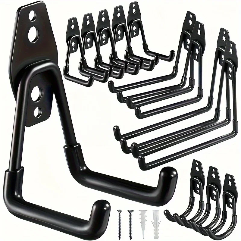 Wall Mount Heavy Duty Metal Hook Garage Organizer Hooks Water Pipe Bicycle Hanger Anti-slip Storage Hook For Ladders Garden Tool