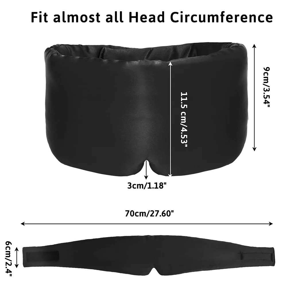 100% Mulberry Silk Sleep Mask Eye Mask with Adjustable Headband Eyepatch Blocking Light Eyemask for Travel & Nap Sleep Mask