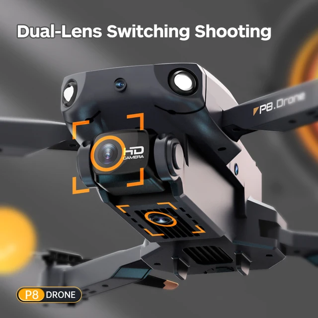 New P8 Drone 8K with ESC HD Dual Camera 5G Wifi FPV 360 Full Obstacle Avoidance Optical Flow Hover Foldable Quadcopter Boy Gift 5